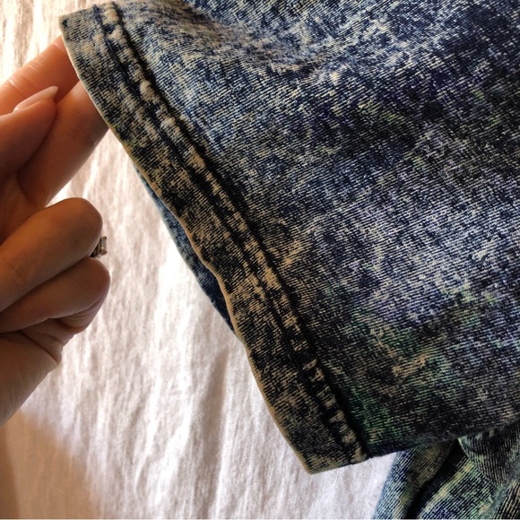 Mens American Rag denim acid wash tee shirt contrast stitching size M - Picture 5 of 7